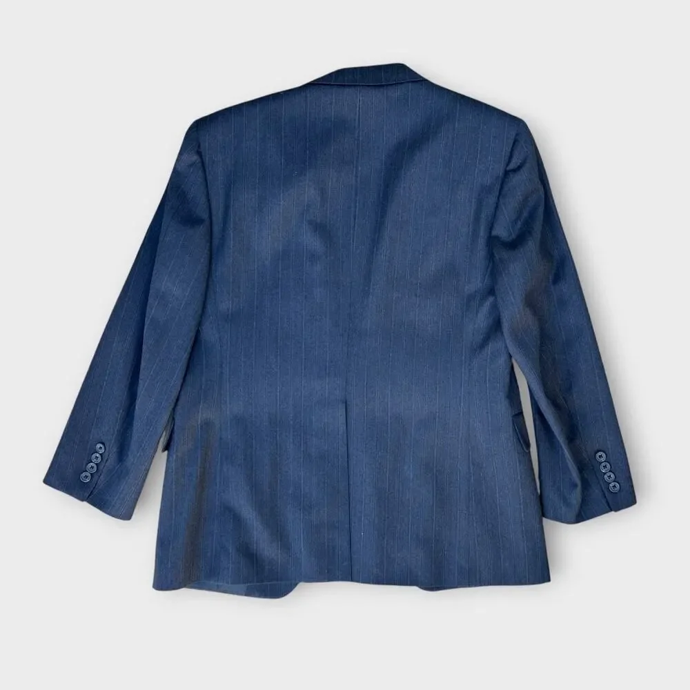 Vintage Aquascutum Pure Virgin Wool Sport Coat Blazer – Blue Pinstripe Men's 42R
